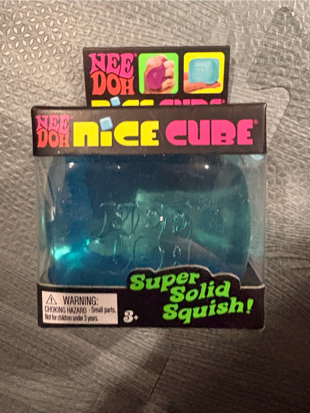 New Doh Nice Cube Super Solid Squish Blue Stress Toy
